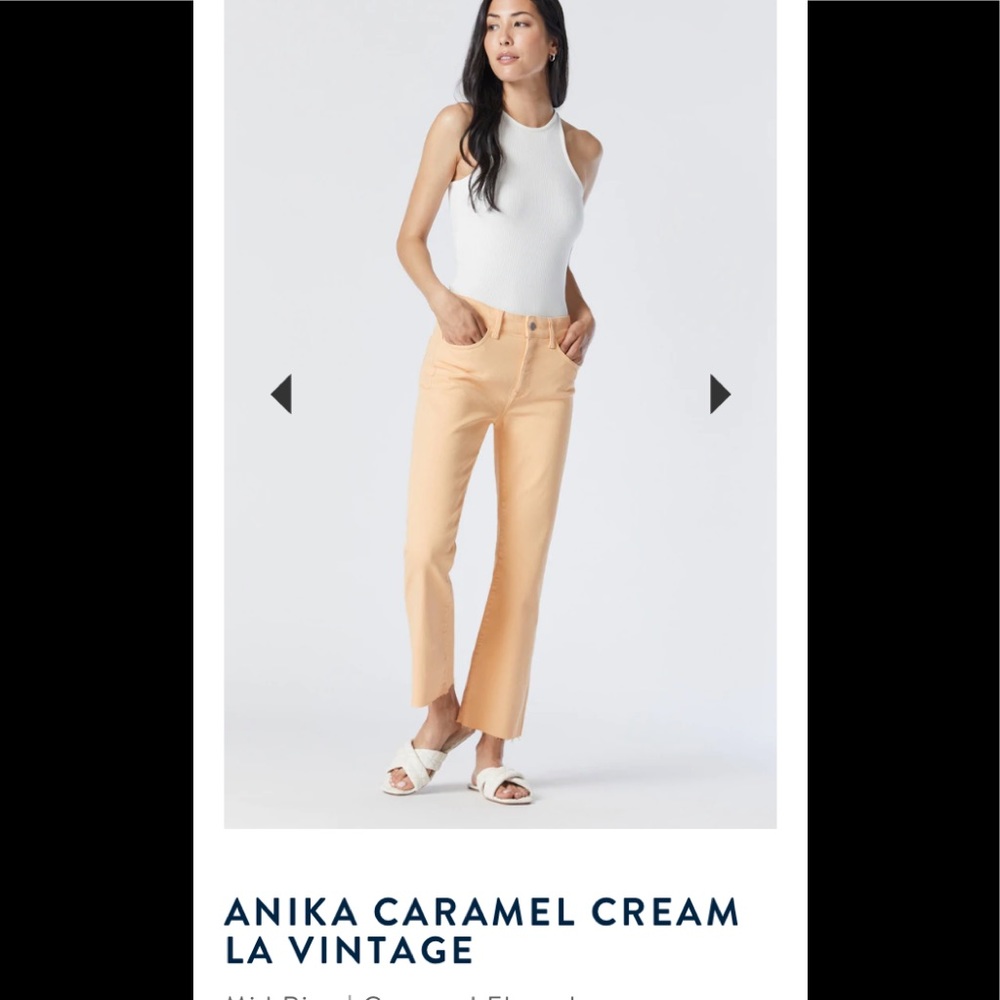 Mavi Anika Carmel Cream La Vintage High waisted crop flare jeans